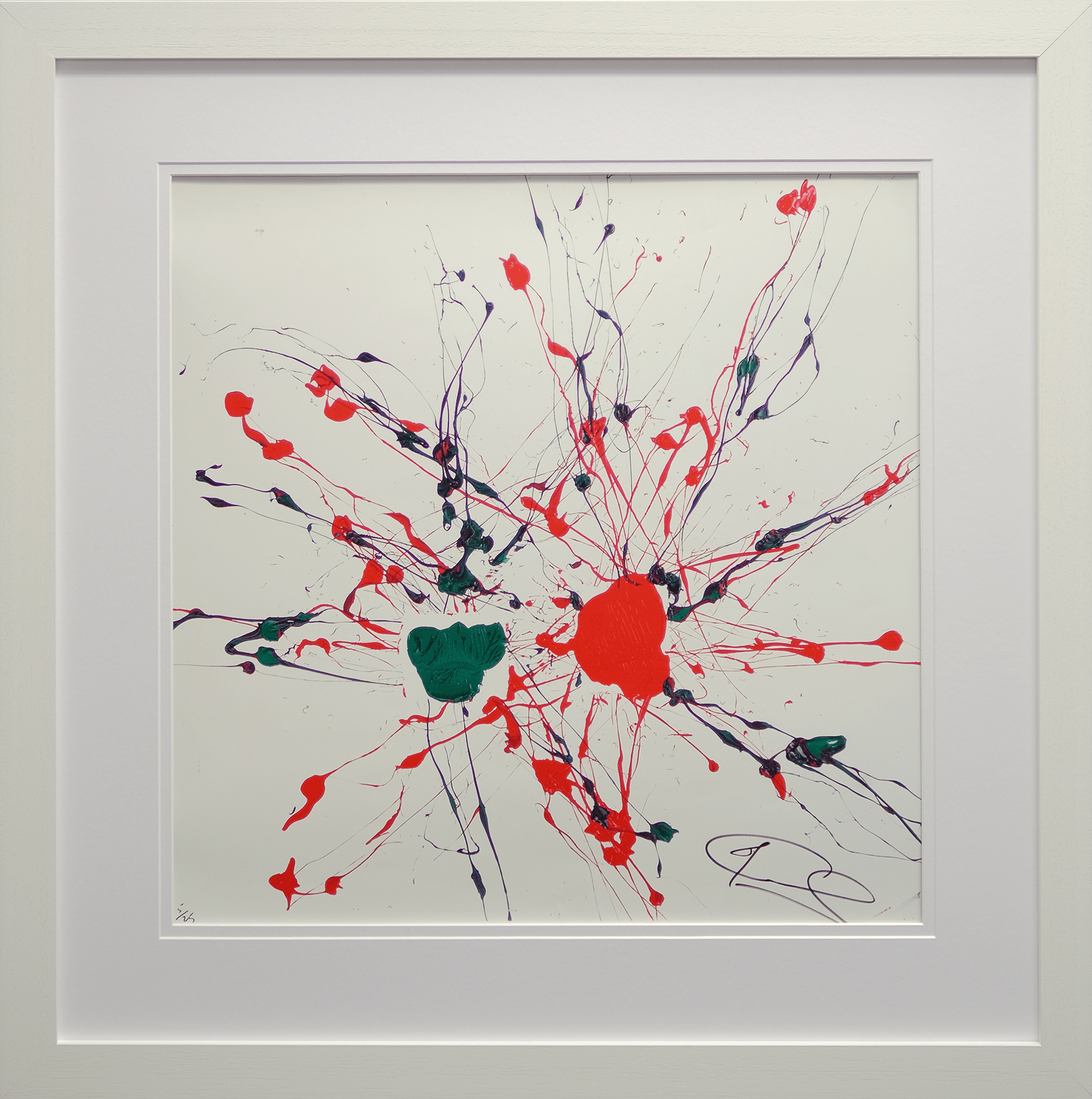 Impact Art created and Signed by Joe Calazghe Framed in White - Memorabilia Framers Shop